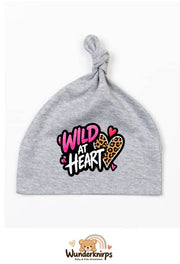 Knotenmütze Babybugz BZ15 in Grau meliert mit Motiv Wild at Heart