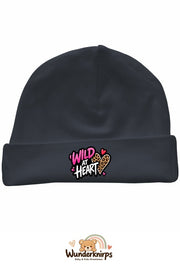 Umschlagmütze Rox-01 in Anthrazit mit Motiv Wild at Heart