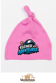 Knotenmütze Babybugz BZ15 in Bubblegum-Pink mit Motiv Kleiner Abenteurer
