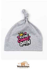 Knotenmütze Babybugz BZ15 in Grau meliert mit Motiv Kleine Chaos Queen