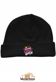 Umschlagmütze Rox-01 in Schwarz mit Motiv Kleine Chaos Queen