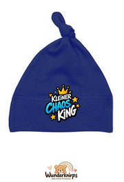Knotenmütze Babybugz BZ15 in Marineblau mit Motiv Kleiner Chaos King