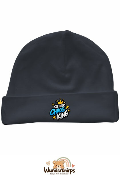 Umschlagmütze Rox-01 in Anthrazit mit Motiv Kleiner Chaos King