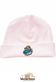 Umschlagmütze Rox-01 in Pastellrosa mit Motiv Kleiner Chaos King