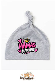 Knotenmütze Babybugz BZ15 in Grau meliert mit Motiv Mamas Mädchen