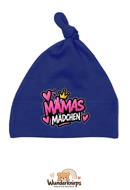 Knotenmütze Babybugz BZ15 in Marineblau mit Motiv Mamas Mädchen