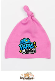 Knotenmütze Babybugz BZ15 in Bubblegum-Pink mit Motiv Papas Junge