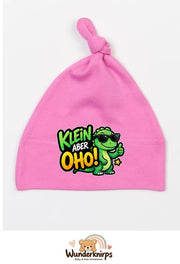 Knotenmütze Babybugz BZ15 in Bubblegum-Pink mit Motiv Dino Klein, aber oho