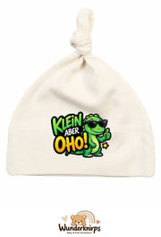 Knotenmütze Babybugz BZ15 in Natur mit Motiv Dino Klein, aber oho