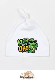 Knotenmütze Babybugz BZ15 in Weiß mit Motiv Dino Klein, aber oho