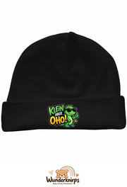 Umschlagmütze Rox-01 in Schwarz mit Motiv Dino Klein, aber oho