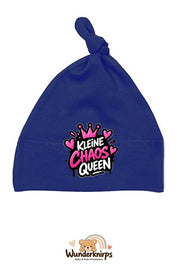Knotenmütze Babybugz BZ15 in Marineblau mit Motiv Kleine Chaos Queen