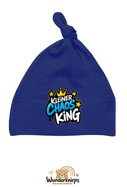 Knotenmütze Babybugz BZ15 in Marineblau mit Motiv Kleiner Chaos King