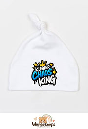 Knotenmütze Babybugz BZ15 in Weiß mit Motiv Kleiner Chaos King