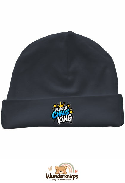 Umschlagmütze Rox-01 in Anthrazit mit Motiv Kleiner Chaos King