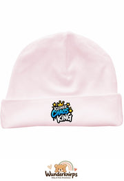 Umschlagmütze Rox-01 in Pastellrosa mit Motiv Kleiner Chaos King