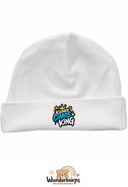 Umschlagmütze Rox-01 in Weiß mit Motiv Kleiner Chaos King