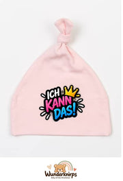 Knotenmütze Babybugz BZ15 in Pastellrosa mit Motiv Ich kann das