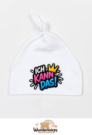 Knotenmütze Babybugz BZ15 in Weiß mit Motiv Ich kann das