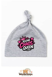 Knotenmütze Babybugz BZ15 in Grau meliert mit Motiv Kleine Chaos Queen