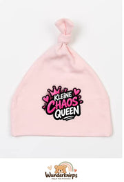 Knotenmütze Babybugz BZ15 in Pastellrosa mit Motiv Kleine Chaos Queen