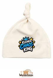 Knotenmütze Babybugz BZ15 in Natur mit Motiv Kleiner Chaos King