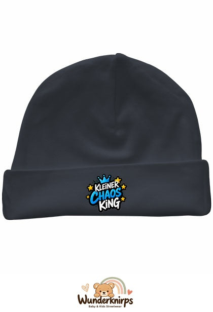 Umschlagmütze Rox-01 in Anthrazit mit Motiv Kleiner Chaos King