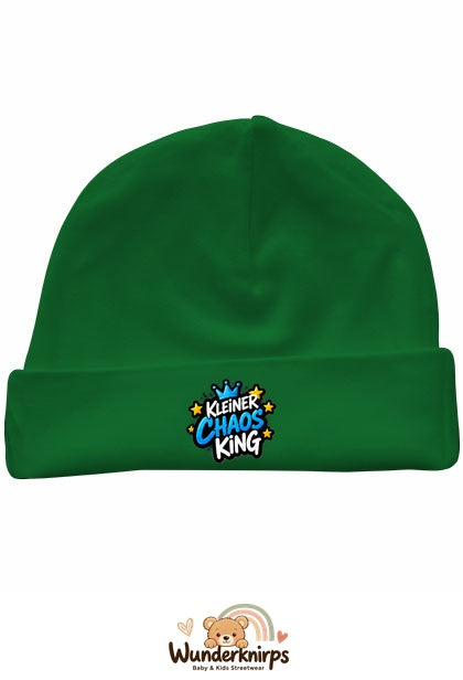 Umschlagmütze Rox-01 in Grün mit Motiv Kleiner Chaos King