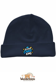 Umschlagmütze Rox-01 in Marineblau mit Motiv Kleiner Chaos King