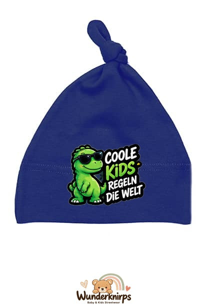 Knotenmütze Babybugz BZ15 in Marineblau mit Motiv Coole Kids regeln die Welt