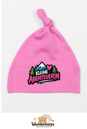 Knotenmütze Babybugz BZ15 in Bubblegum-Pink mit Motiv Kleine Abenteurerin