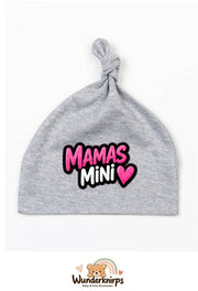 Knotenmütze Babybugz BZ15 in Grau meliert mit Motiv Mamas Mini