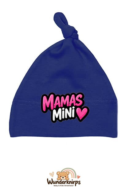 Knotenmütze Babybugz BZ15 in Marineblau mit Motiv Mamas Mini