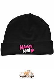 Umschlagmütze Rox-01 in Schwarz mit Motiv Mamas Mini