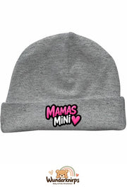 Umschlagmütze Rox-01 in Grau meliert mit Motiv Mamas Mini