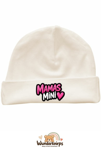 Umschlagmütze Rox-01 in Natur mit Motiv Mamas Mini
