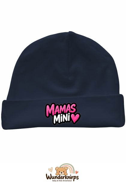 Umschlagmütze Rox-01 in Marineblau mit Motiv Mamas Mini