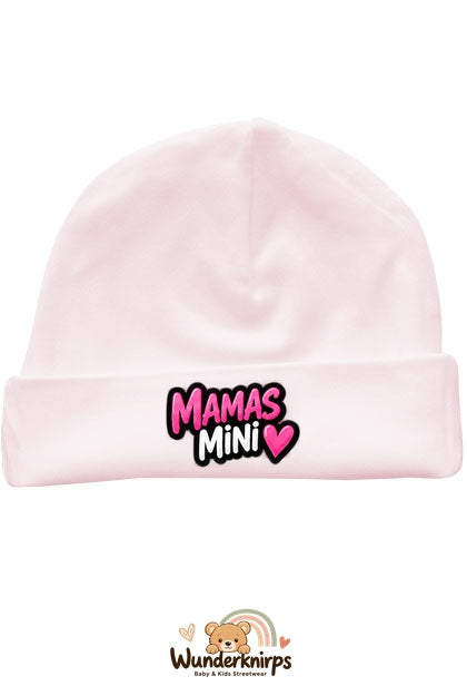 Umschlagmütze Rox-01 in Pastellrosa mit Motiv Mamas Mini