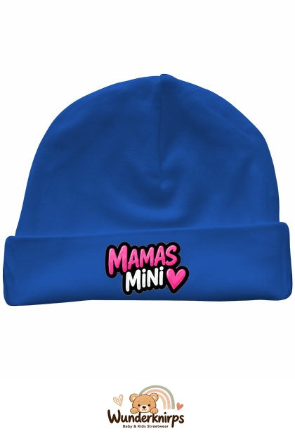 Umschlagmütze Rox-01 in Royalblau mit Motiv Mamas Mini