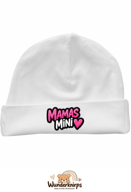 Umschlagmütze Rox-01 in Weiß mit Motiv Mamas Mini