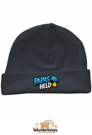 Umschlagmütze Rox-01 in Anthrazit mit Motiv Papas Held