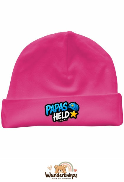 Umschlagmütze Rox-01 in Pink mit Motiv Papas Held