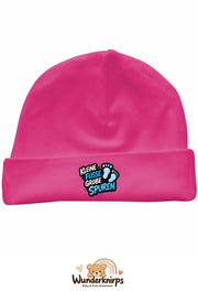 Umschlagmütze Rox-01 in Pink mit Motiv Kleine Füße, große Spuren