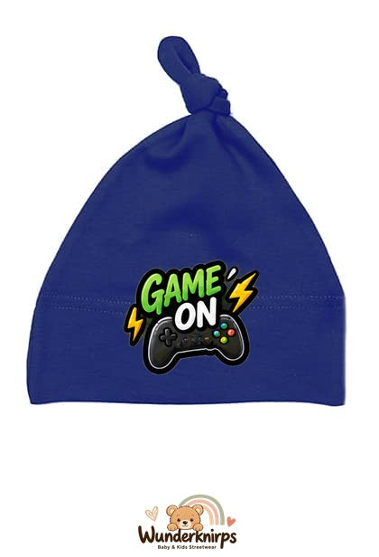 Knotenmütze Babybugz BZ15 in Marineblau mit Motiv Game On