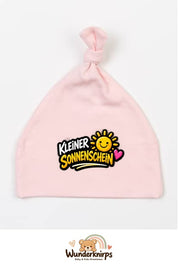 Knotenmütze Babybugz BZ15 in Pastellrosa mit Motiv Kleiner Sonnenschein