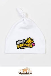 Knotenmütze Babybugz BZ15 in Weiß mit Motiv Kleiner Sonnenschein