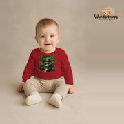 Babybody für Jungen in Rot mit Motiv „IT Nachwuchs“, getragen von einem Kind – Wunderknirps.